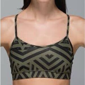 Lululemon Athletica Green and Black Geometric Sports Bra